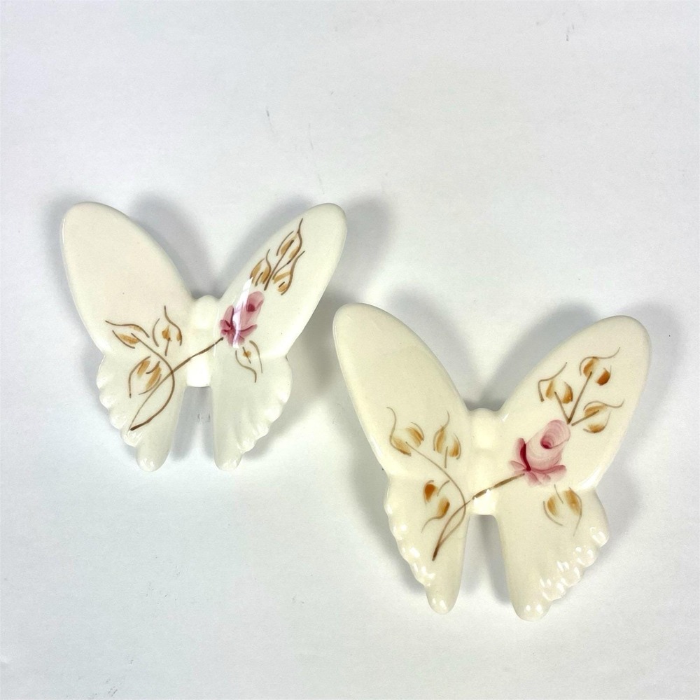 Vintage Lasting Products Porcelain Butterfly Wall Decor Set of 2